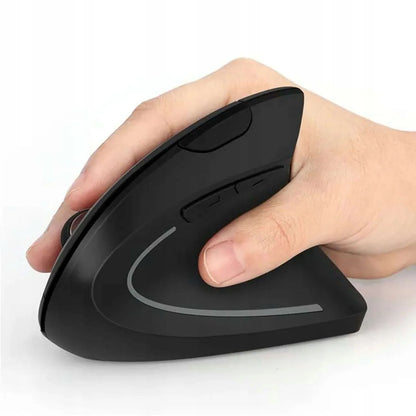Belaidė vertikali ergonomiška pelė su LED apšvietimu, iki 10 m, darbui