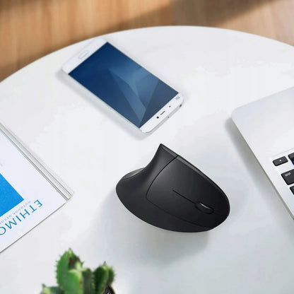 Belaidė vertikali ergonomiška pelė su LED apšvietimu, iki 10 m, darbui