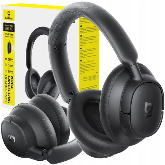 Belaidės ausinės ant ausų Baseus Bass BH1 NC ANC SuperBass Bluetooth