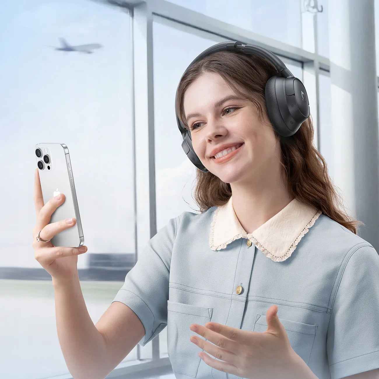 Belaidės ausinės ant ausų Baseus Bass BH1 NC ANC SuperBass Bluetooth