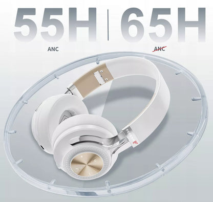 Belaidės ausinės ant ausų „FEEGAR AlphaBeat ANC 65H“, baltos, „Bluetooth 5.4“
