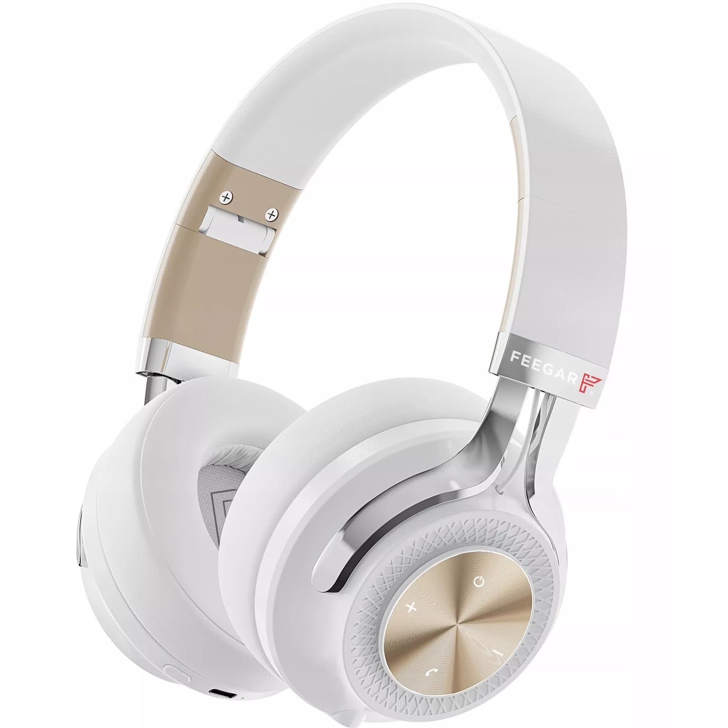 Belaidės ausinės ant ausų „FEEGAR AlphaBeat ANC 65H“, baltos, „Bluetooth 5.4“