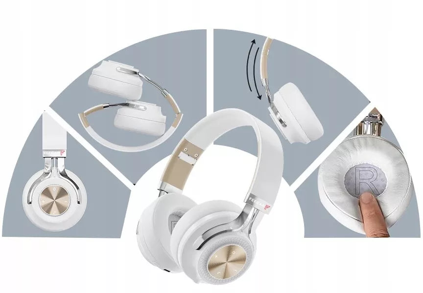 Belaidės ausinės ant ausų „FEEGAR AlphaBeat ANC 65H“, baltos, „Bluetooth 5.4“