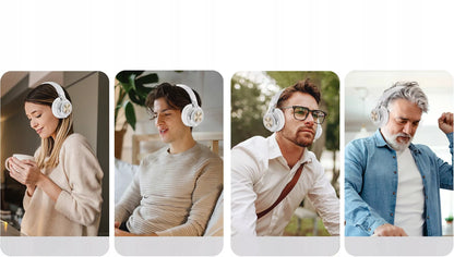 Belaidės ausinės ant ausų „FEEGAR AlphaBeat ANC 65H“, baltos, „Bluetooth 5.4“