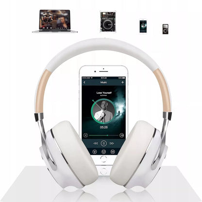 Belaidės ausinės ant ausų „FEEGAR AlphaBeat ANC 65H“, baltos, „Bluetooth 5.4“