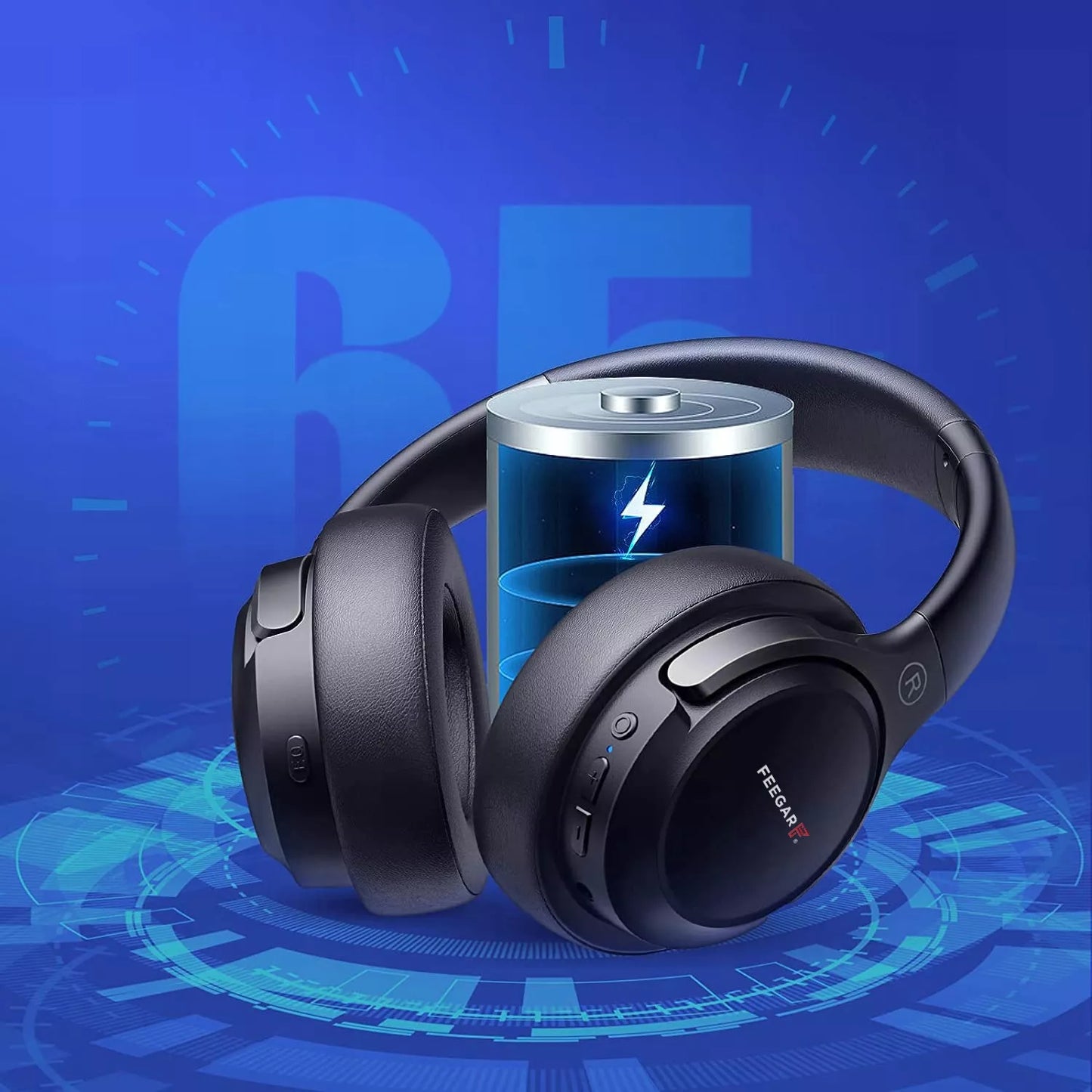 Belaidės ausinės FEEGAR Mello ant ausų 65 val. Bluetooth 5.3 mikrofonas 6EQ