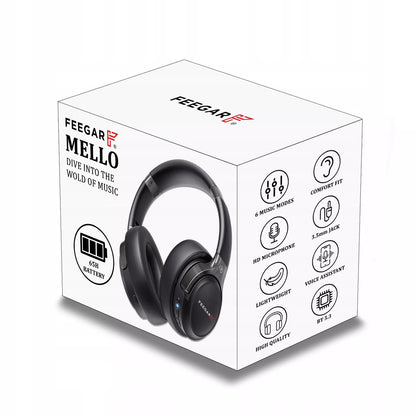 Belaidės ausinės FEEGAR Mello ant ausų 65 val. Bluetooth 5.3 mikrofonas 6EQ