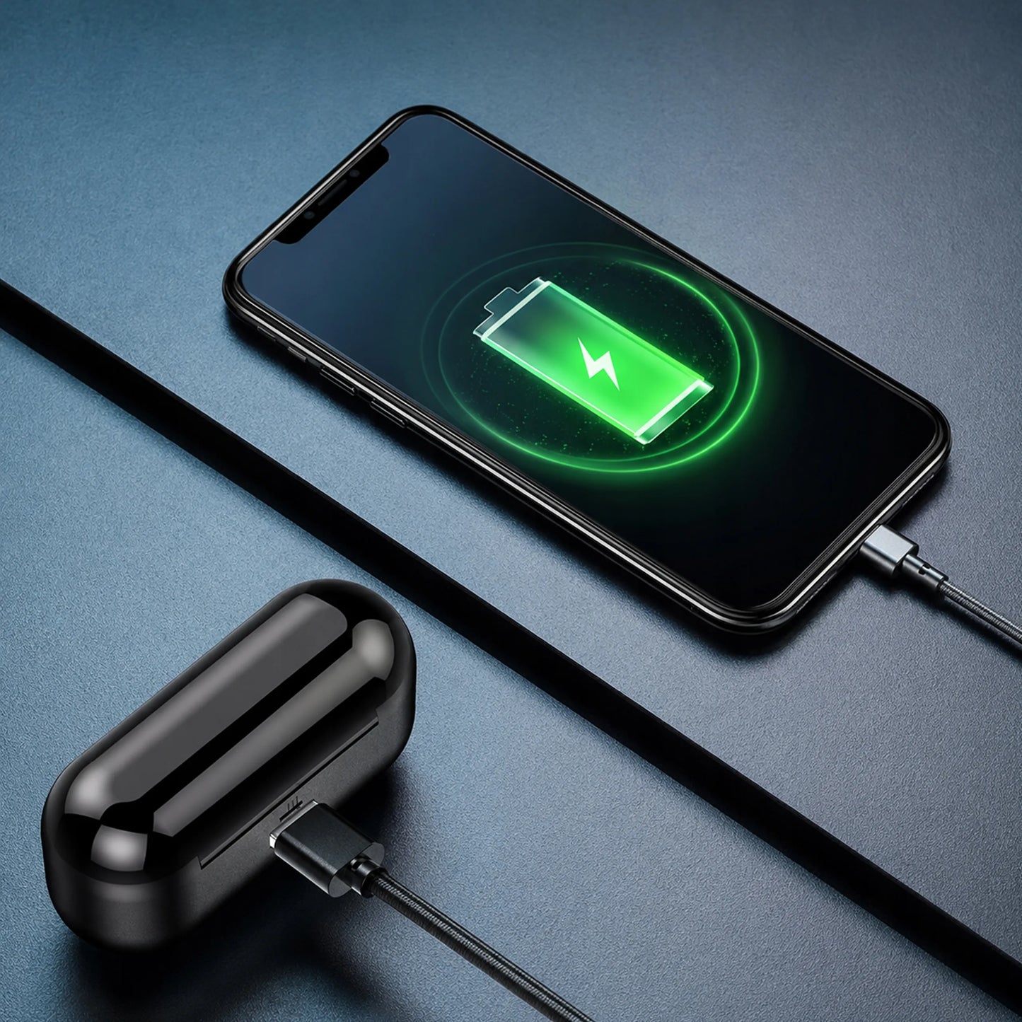 Belaidės įstatomos ausinės Bluetooth 5.1 su įkrovimo dėklu ir mikrofonu BLOW BTE200