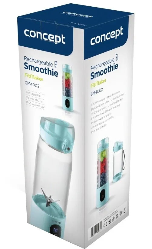 Belaidis asmeninis kokteilių plaktuvas Concept FitMaker SM4002, šviesiai mėlynas