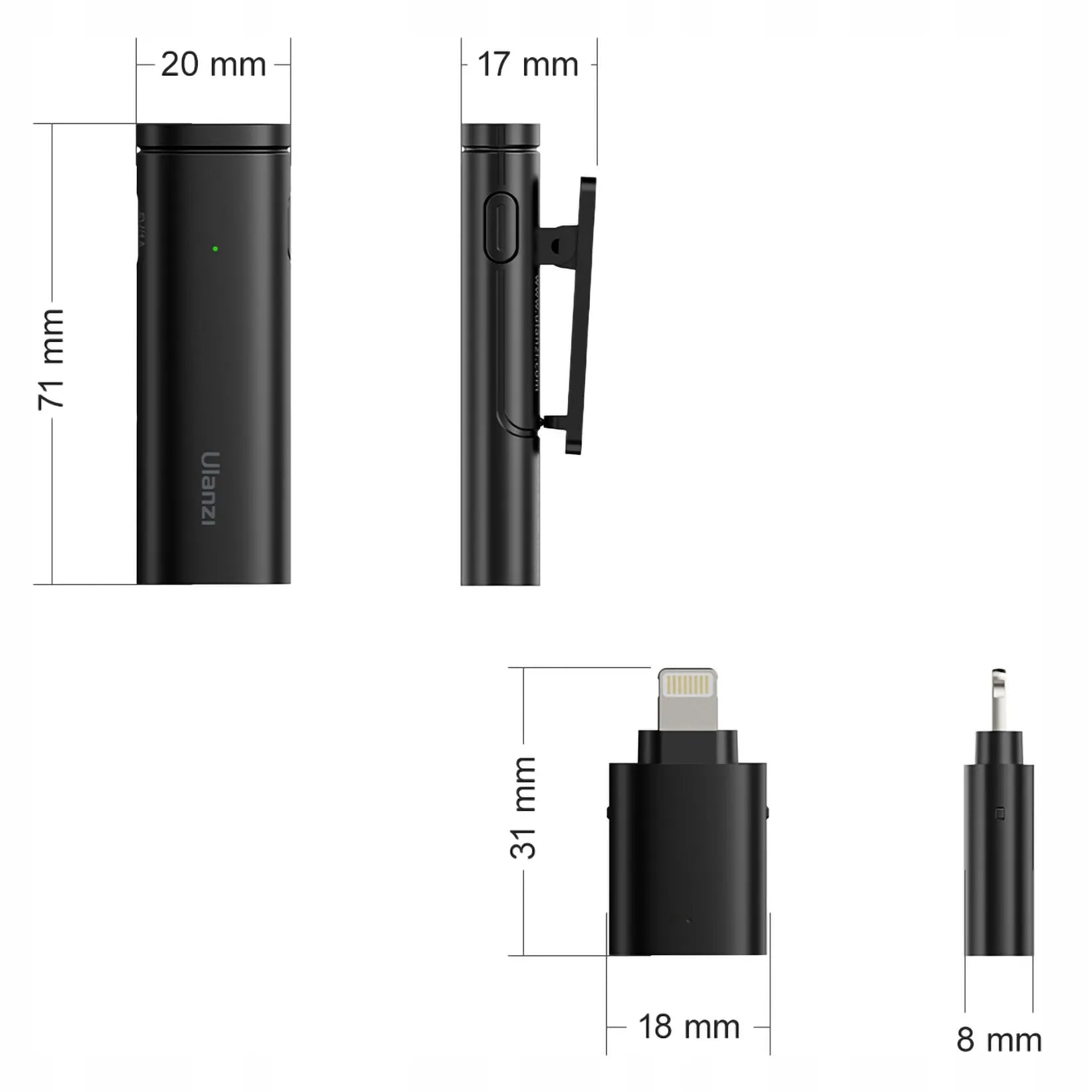 Belaidis atlapo mikrofonas Ulanzi WM-10, skirtas iPhone 14 13 12 BLUETOOTH