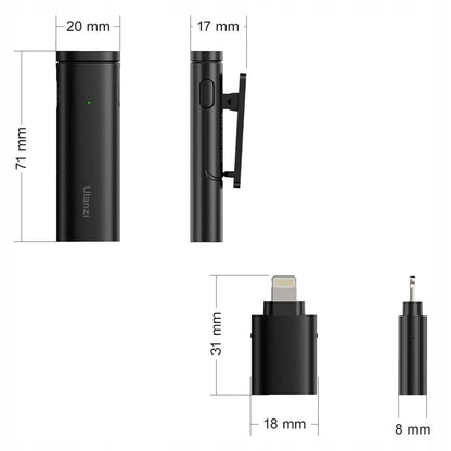 Belaidis atlapo mikrofonas Ulanzi WM-10, skirtas iPhone 14 13 12 BLUETOOTH