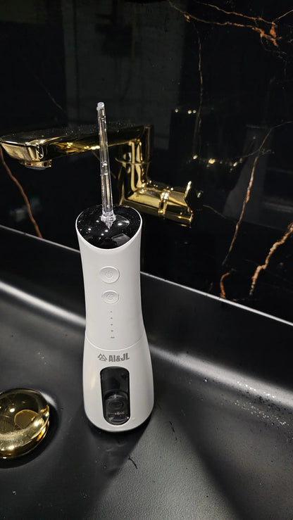 Belaidis dantų irigatorius AI&JL USB-C IPX7 su 5 antgaliais, 300 ml