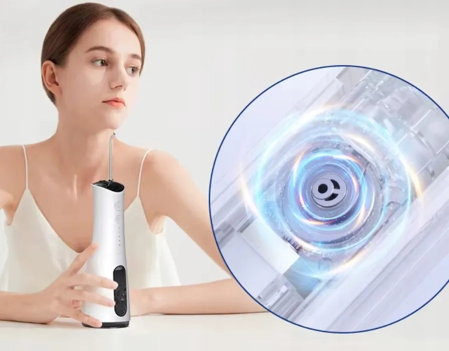 Belaidis dantų irigatorius AI&JL USB-C IPX7 su 5 antgaliais, 300 ml