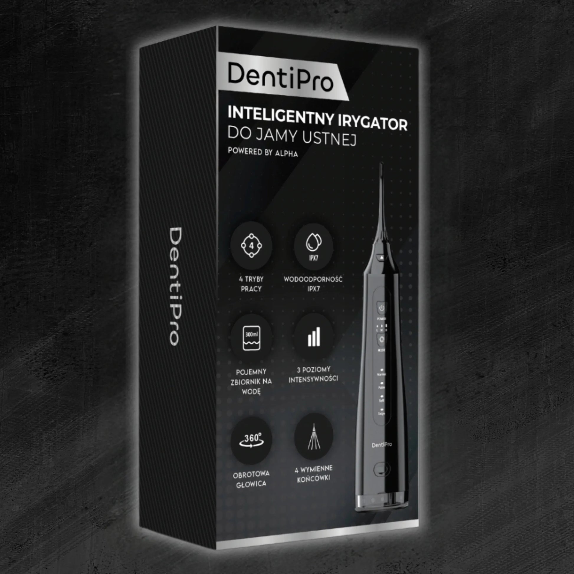 Belaidis dantų irigatorius DentiPro 4 režimai 300ml galingas 4 antgaliai