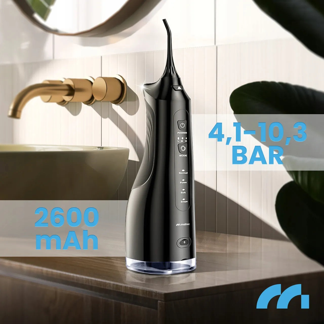 Belaidis dantų irigatorius MalTec Toothie X60 6 antgaliai 4 režimai 150PSI
