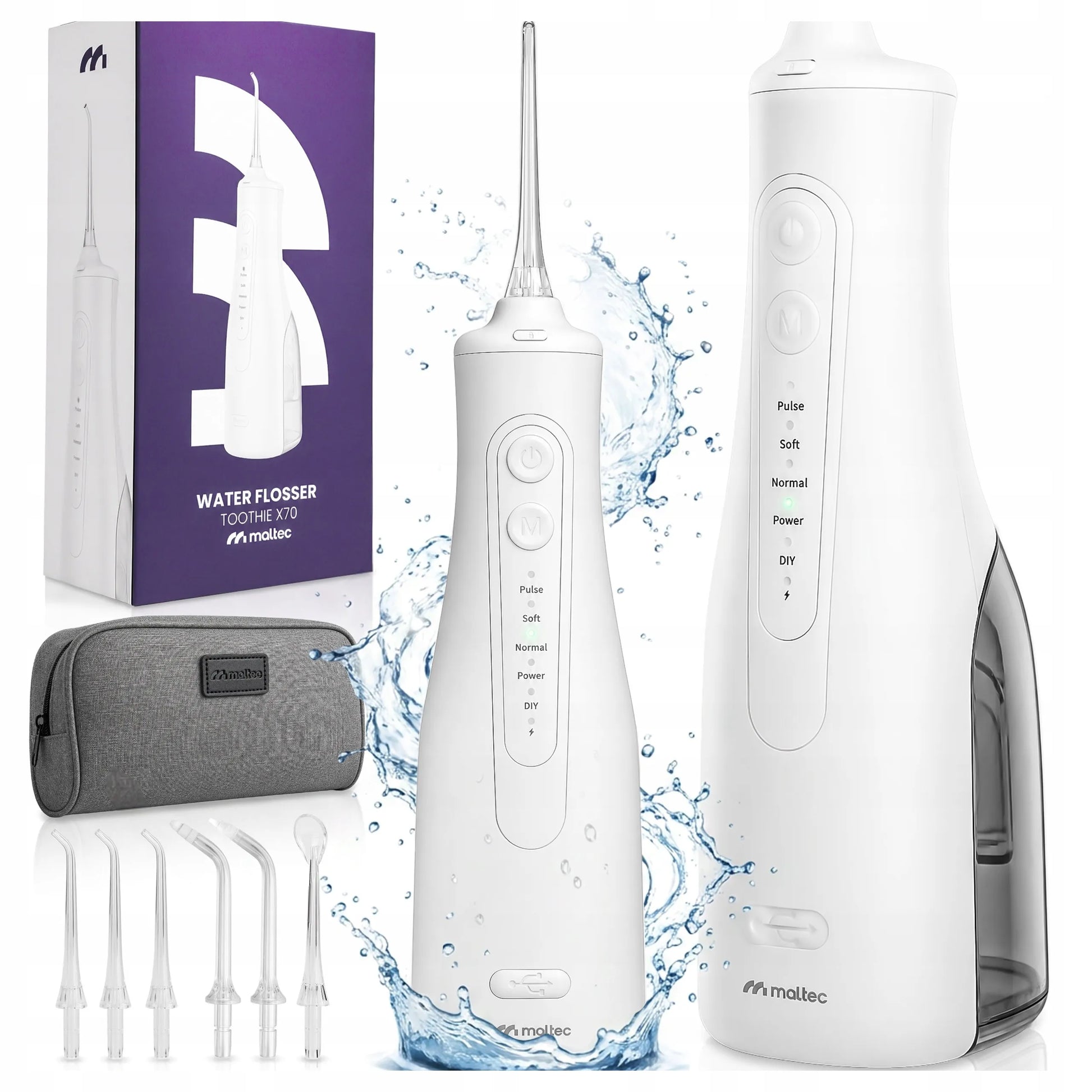 Belaidis dantų irigatorius MalTec Toothie X70 IPX7 300ml su dėklu