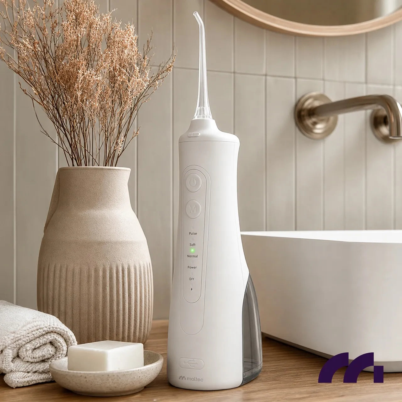 Belaidis dantų irigatorius MalTec Toothie X70 IPX7 300ml su dėklu
