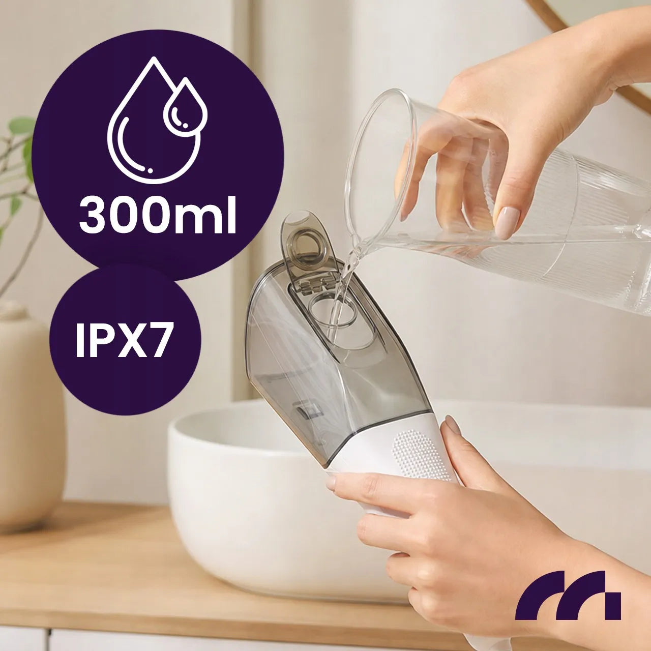 Belaidis dantų irigatorius MalTec Toothie X70 IPX7 300ml su dėklu