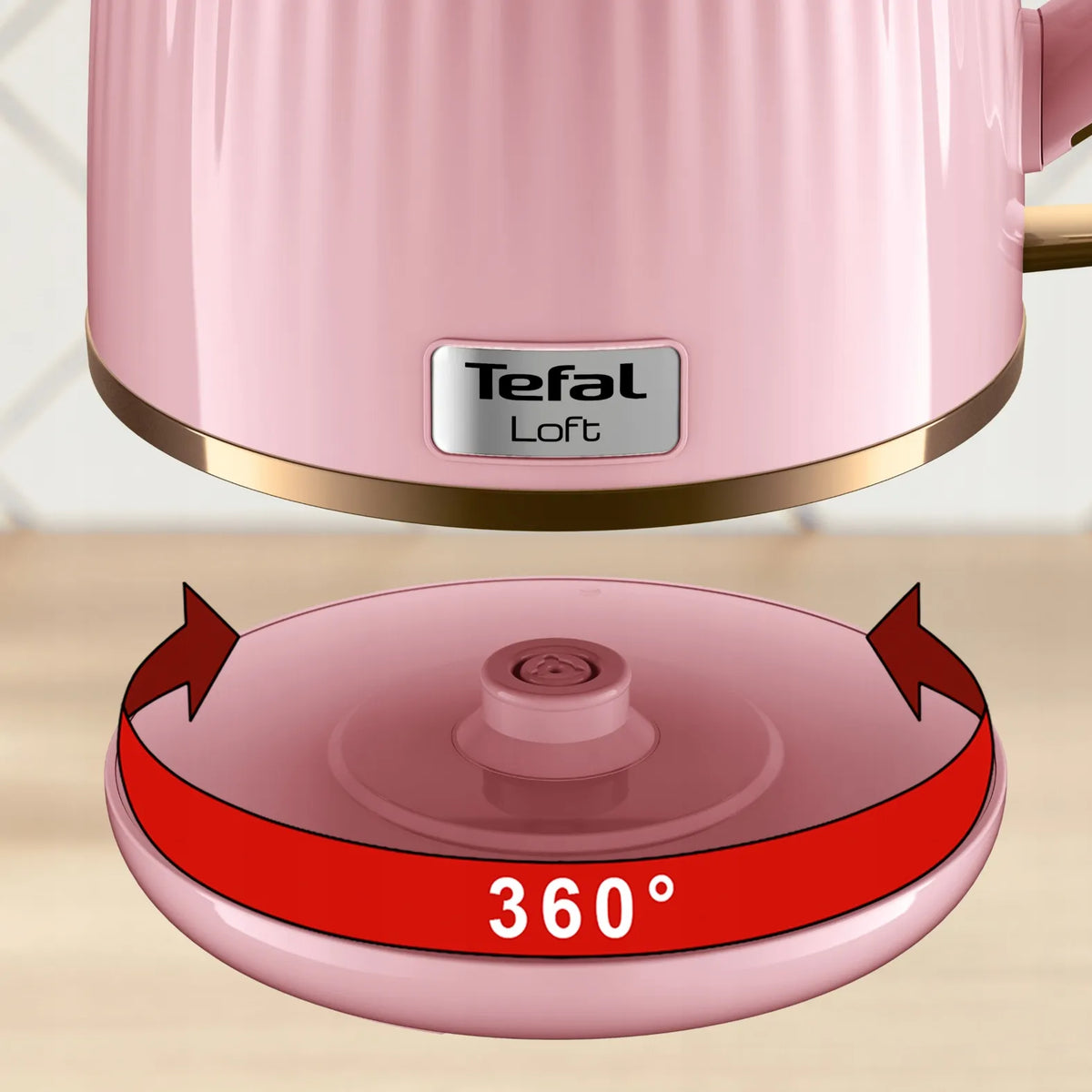Belaidis elektrinis virdulys TEFAL Loft KO2517 2400 W, rožinis