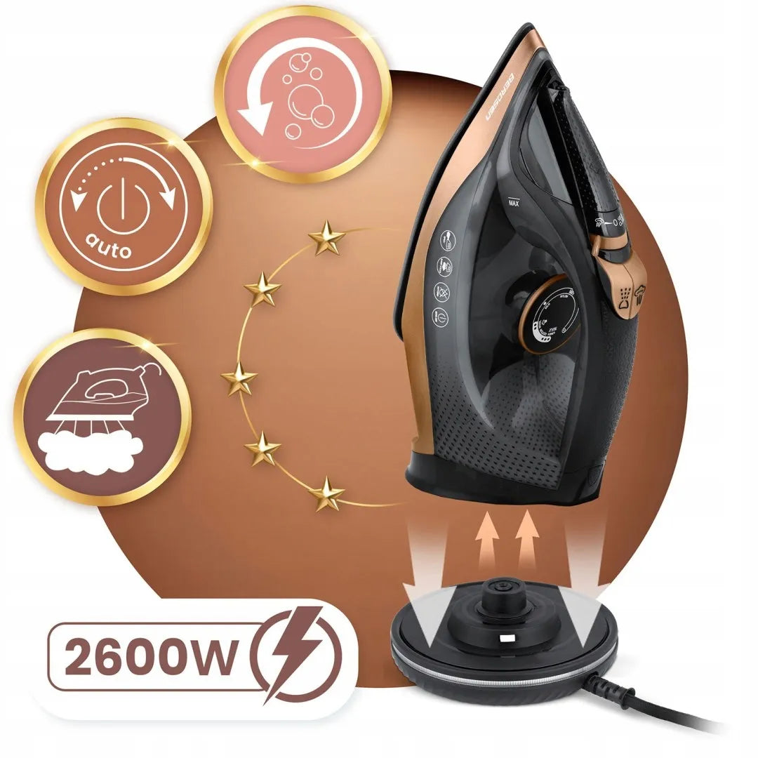 Belaidis garų lygintuvas Berdsen BD-333, 2600 W, keraminis padas