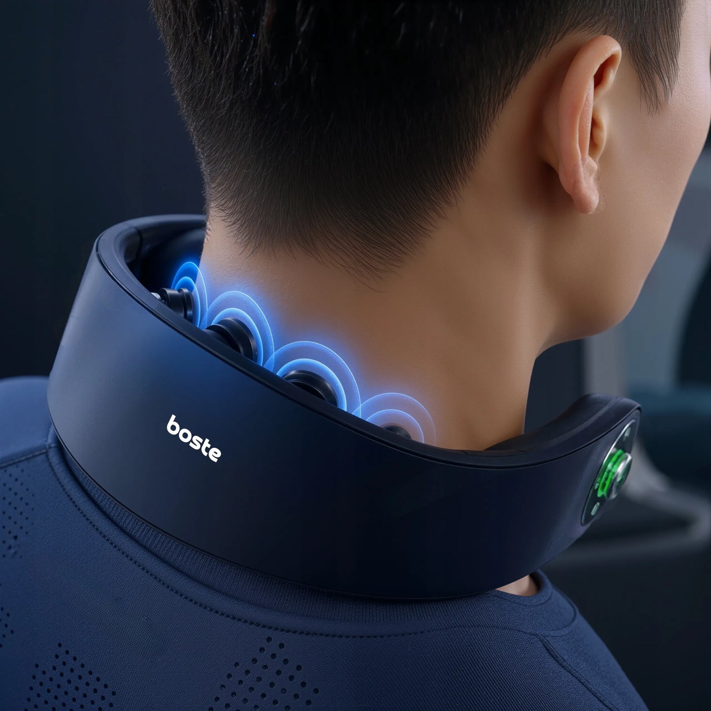 Belaidis kaklo ir sprando masažuoklis Boste EMS su šildymu, vibracija ir USB-C