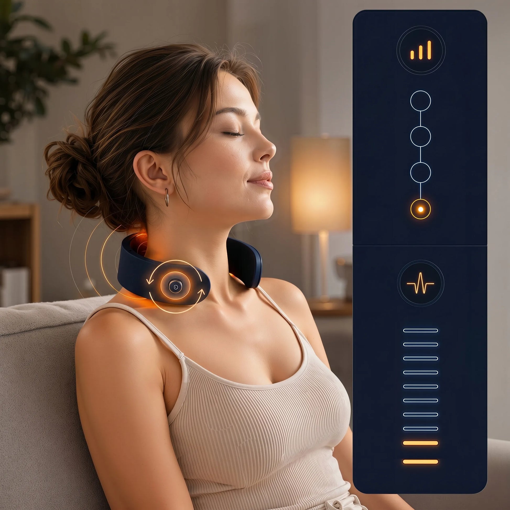 Belaidis kaklo ir sprando masažuoklis Boste EMS su šildymu, vibracija ir USB-C