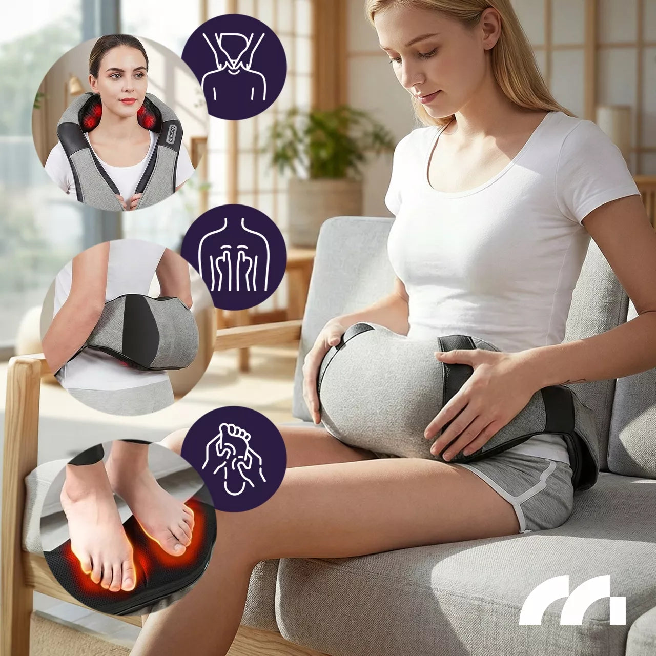 Belaidis kaklo, sprando ir nugaros masažuoklis su šildymo funkcija Maltec MAX-Comfy 2000
