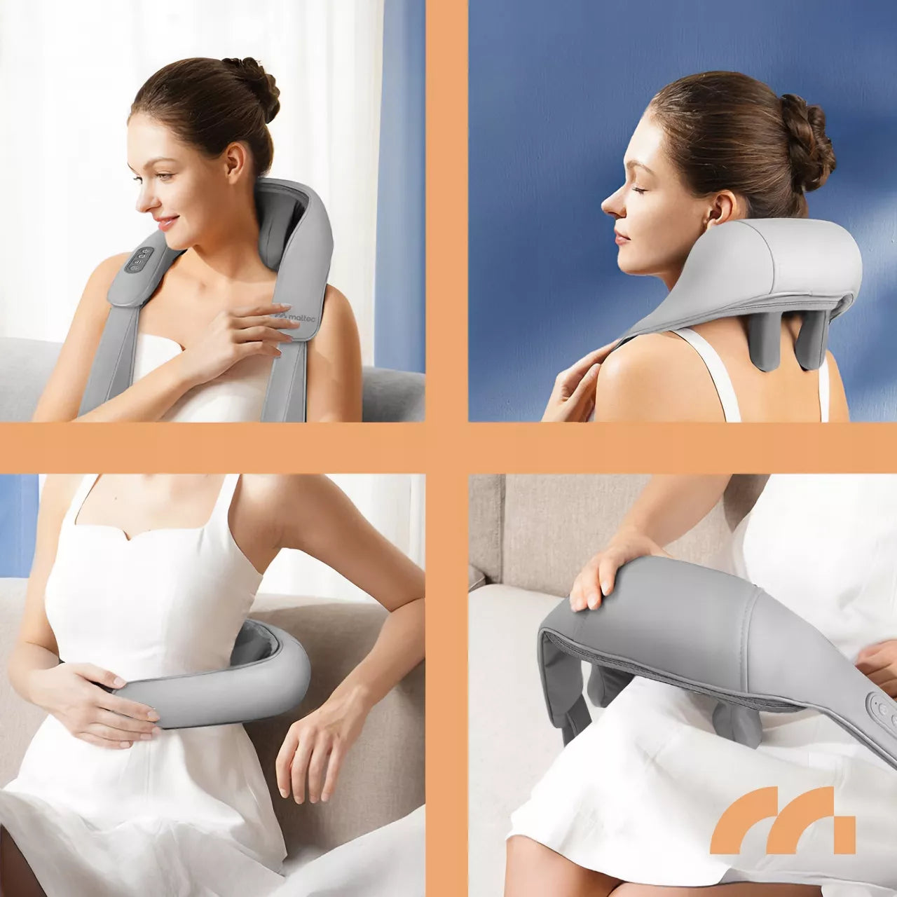 Belaidis kaklo, sprando ir nugaros Shiatsu masažuoklis, masažinis diržas su šildymo funkcija