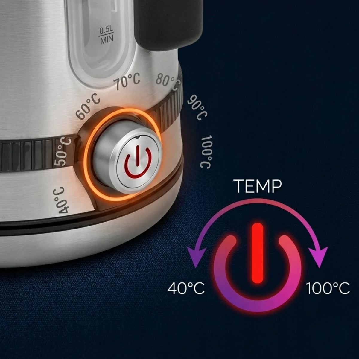 Belaidis metalinis elektrinis virdulys Adler AD1295 White, 1,7 l, 2200 W, su temperatūros reguliavimu
