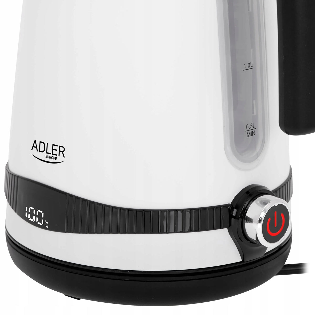 Belaidis metalinis elektrinis virdulys Adler AD1295 White, 1,7 l, 2200 W, su temperatūros reguliavimu