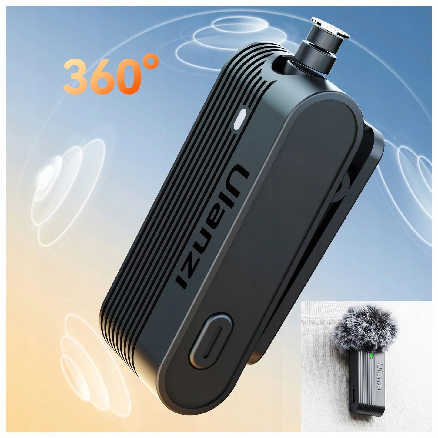 Belaidis mikrofonas ULANZI A100 USB-C minijack 3.5mm, skirtas iPhone 16 15 Pro