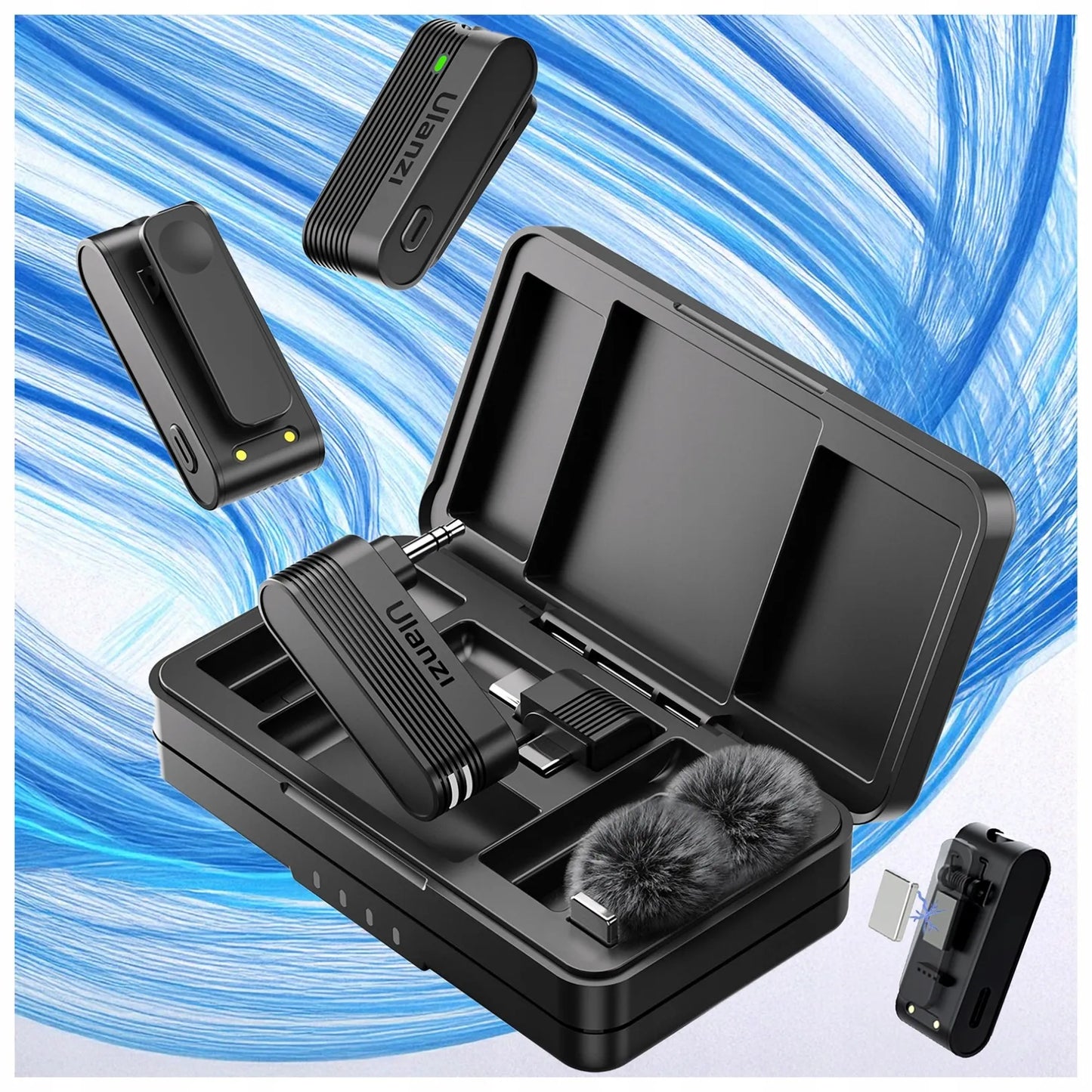 Belaidis mikrofonas ULANZI A100 USB-C minijack 3.5mm, skirtas iPhone 16 15 Pro