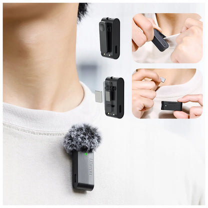 Belaidis mikrofonas ULANZI A100 USB-C minijack 3.5mm, skirtas iPhone 16 15 Pro