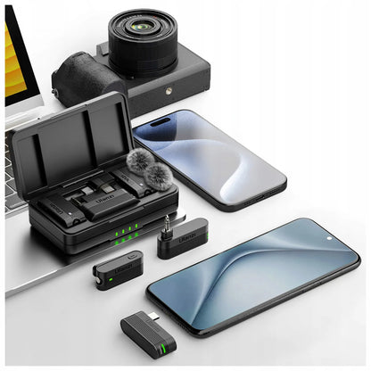 Belaidis mikrofonas ULANZI A100 USB-C minijack 3.5mm, skirtas iPhone 16 15 Pro