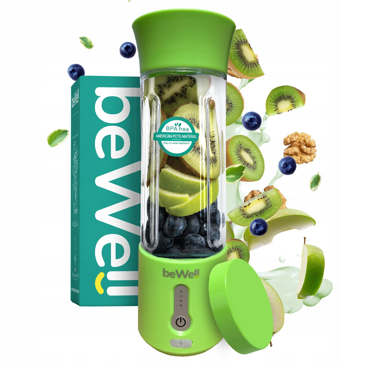 Belaidis nešiojamasis trintuvas beWell Plus, 500 ml, USB įkrovimas