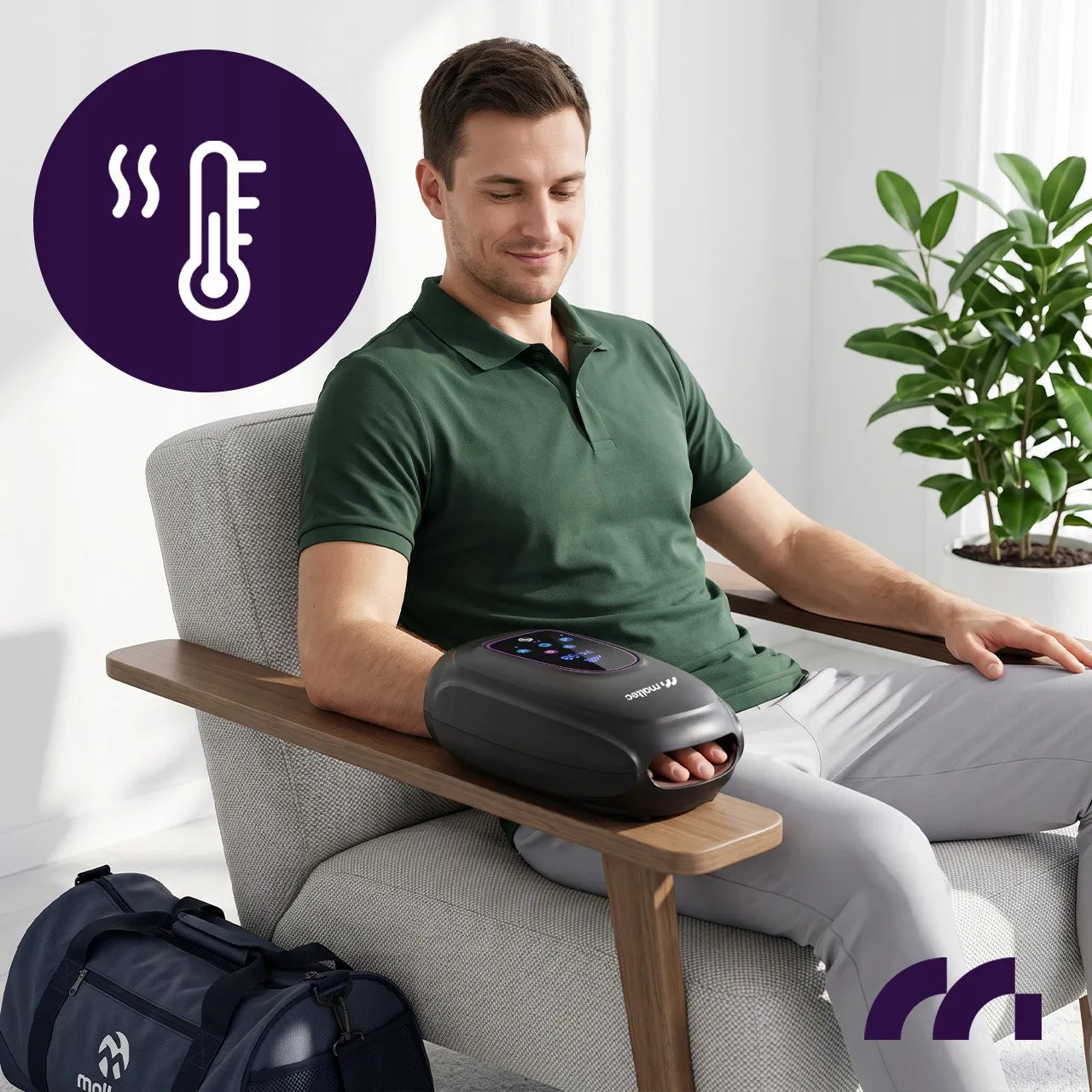 Belaidis plaštakų ir riešų masažuoklis su šildymo, vibracijos ir laikmačio funkcijomis