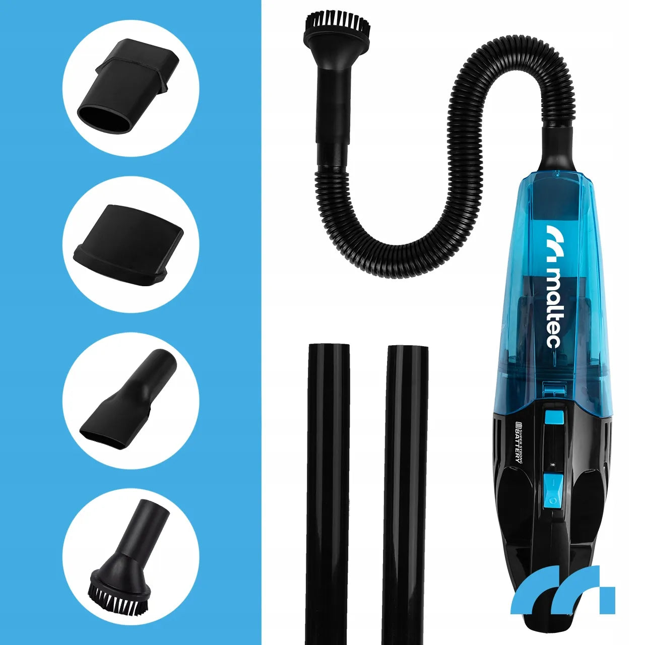 Belaidis rankinis dulkių siurblys Maltec CYCLONE Wet&Dry 500 12w1