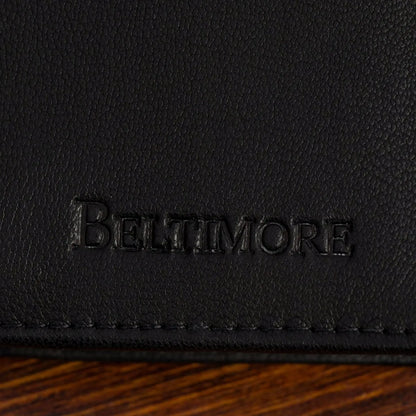„Beltimore“ K48 klasikinė didelė juoda vertikali vyriška natūralios odos piniginė