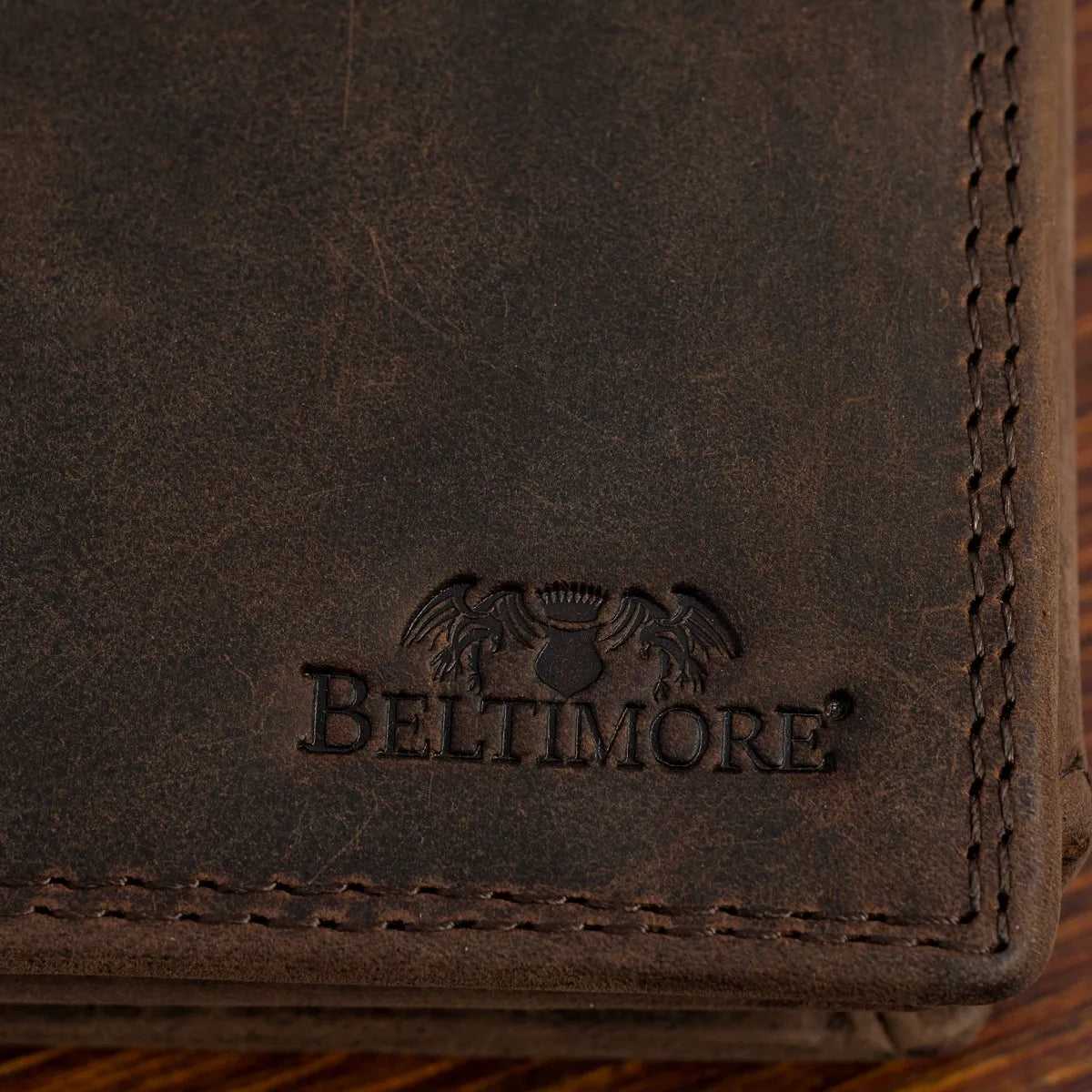 „Beltimore“ klasikinė didelė horizontali ruda vyriška natūralios odos piniginė