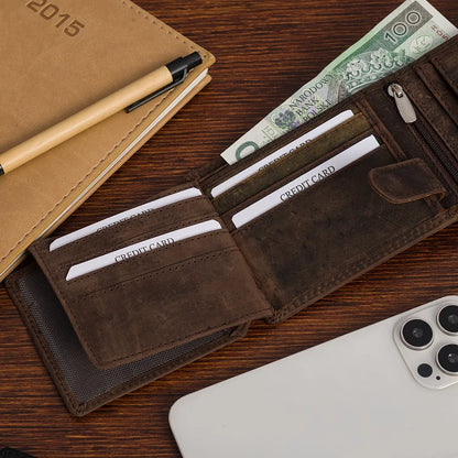 „Beltimore“ klasikinė didelė horizontali ruda vyriška natūralios odos piniginė