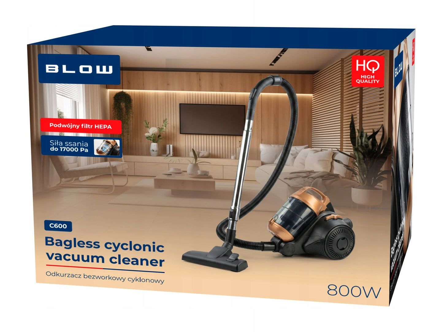 Bemaiklis cikloninis dulkių siurblys BLOW C600 HEPA 800W