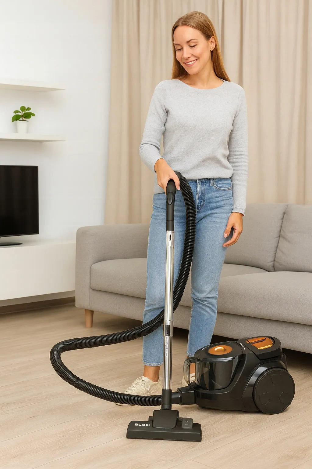 BEMAISIS CIKLONINIS DULKIŲ SIURBLYS, GALINGAS, HEPA FILTRAS, TURBO ŠEPETYS, 899 W