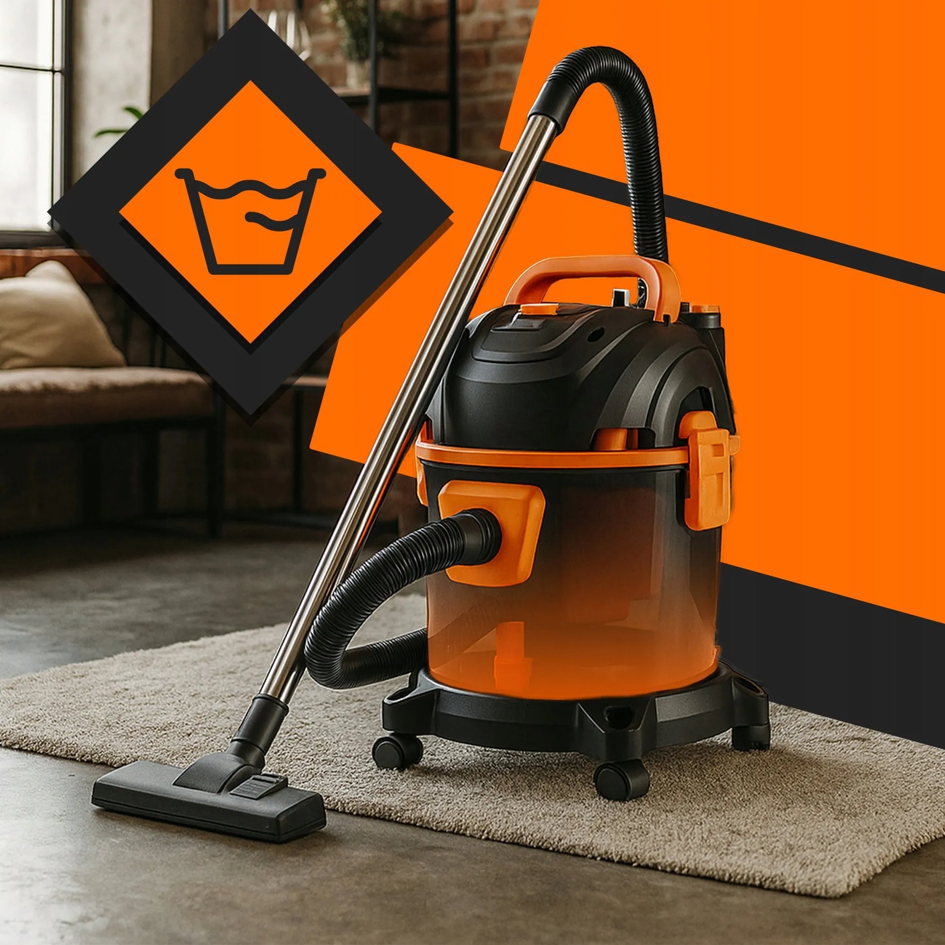 BEMAISIS PRAMONINIS DULKIŲ SIURBLYS ŠLAPIAM IR SAUSAM VALYMUI, GALINGAS 2200W, TURBO, 25L
