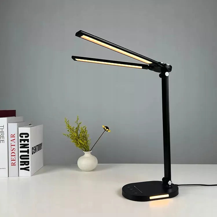 Berge dviguba LED stalo lempa, 8W, reguliuojamas ryškumas ir spalvos