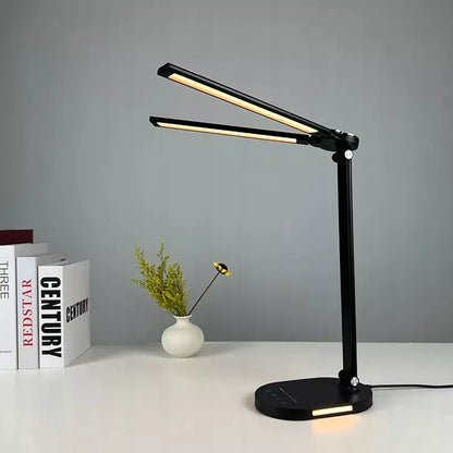 Berge dviguba LED stalo lempa, 8W, reguliuojamas ryškumas ir spalvos