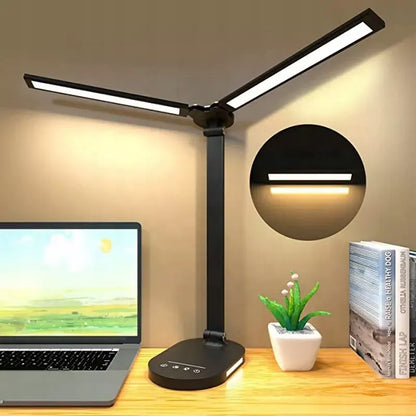 Berge dviguba LED stalo lempa, 8W, reguliuojamas ryškumas ir spalvos