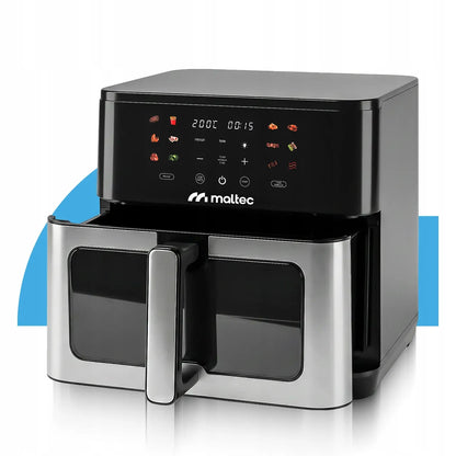 Beriebalė gruzdintuvė Maltec AirFryer 10L 2000W su stebėjimo langeliu ir kepimo padėklais