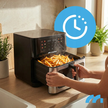 Beriebalė gruzdintuvė Maltec AirFryer 10L 2000W su stebėjimo langeliu ir kepimo padėklais