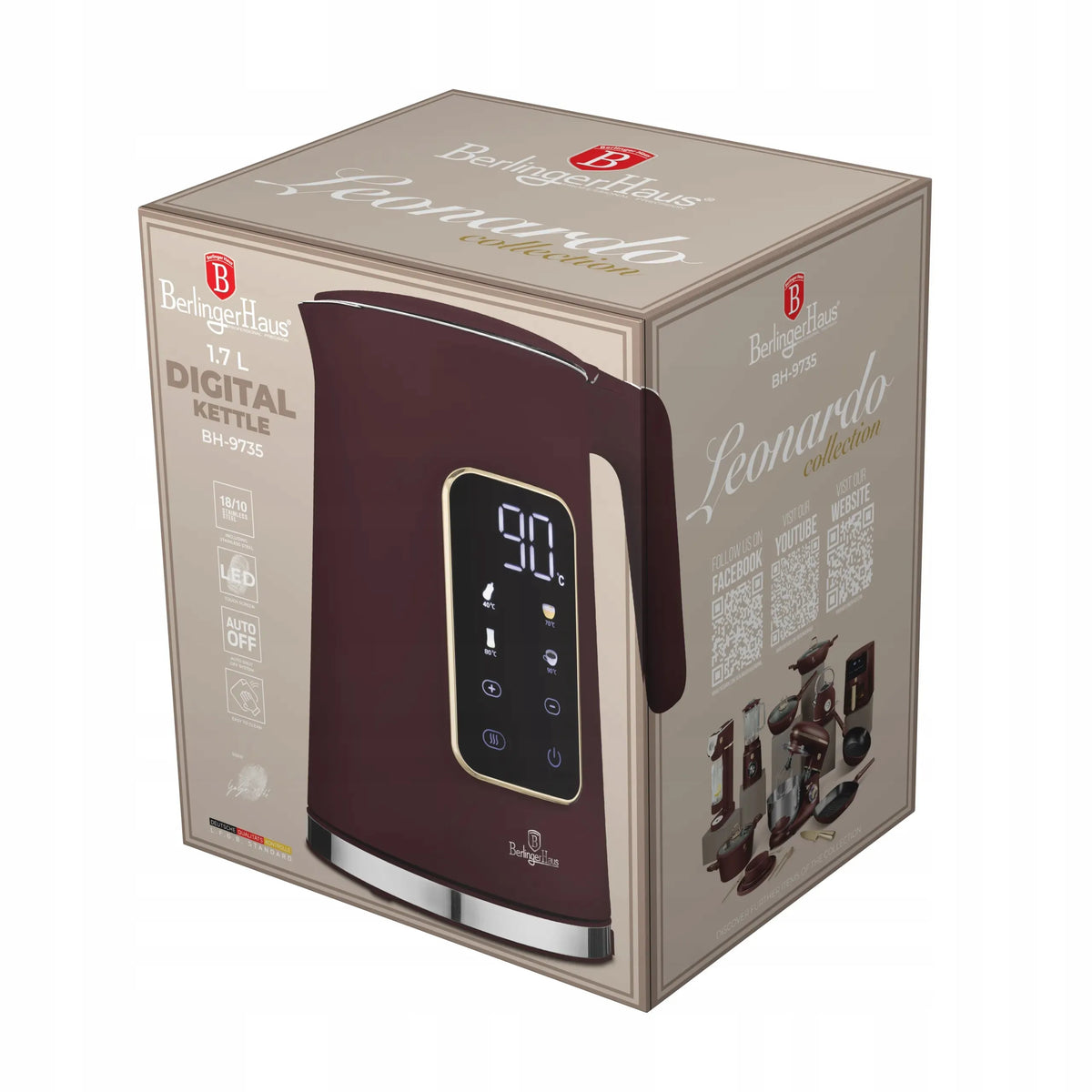 Berlinger Haus BH-9735 Leonardo skaitmeninis virdulys, 1,7 l