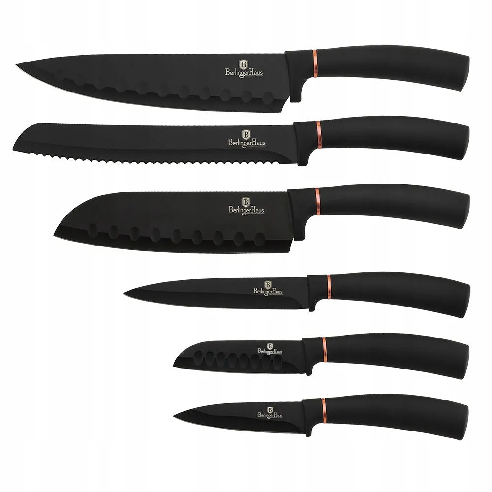 Berlinger Haus Black Rosegold 6 dalių peilių rinkinys BH-2337